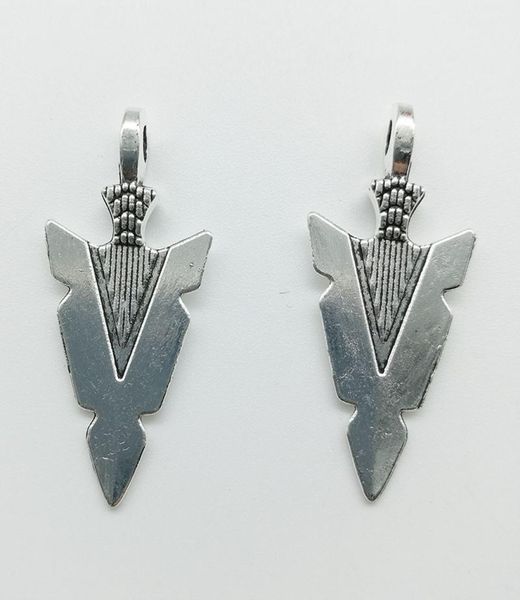 

50pcslot arrowhead alloy charm pendant retro jewelry diy keychain tibet silver pendant for bracelet earrings 3115mm6178617, Bronze;silver