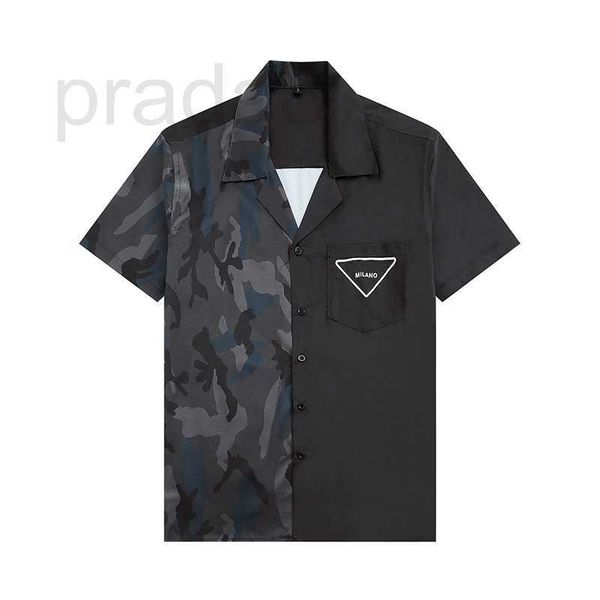 

men's casual shirts designer turn down short sleeved single breasted blouse for men 2dg1, White;black