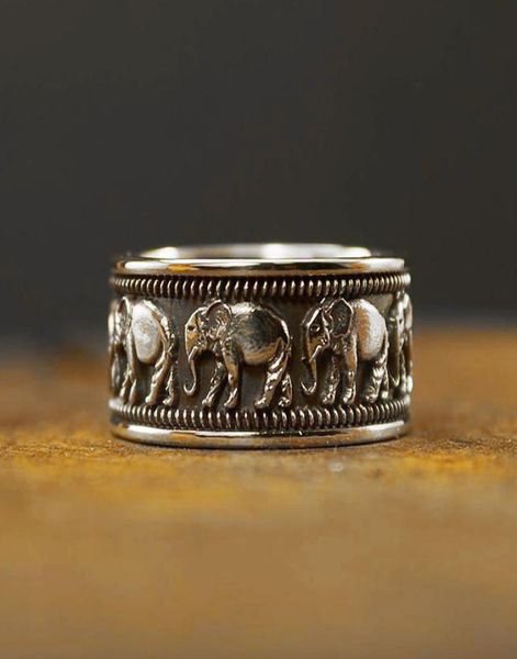 

ancient silver animal elephant ring sculpture women men rings band fashion jewelry gift will and sandy7755839
