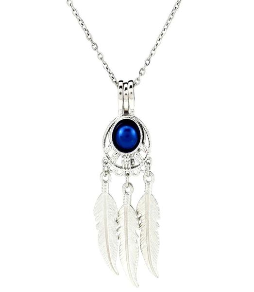 

silver copper filigree small round leaf essential oil diffuser locket aromatherapy beads pearl oyster cage necklace pendantboutiq2584815