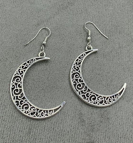 

20pairlot retro punk earrings hollow moon charms earrings silver plated fashion jewelry8791015, Golden
