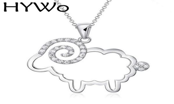

hywo without chain mosaic sheep hollow 925 silver crystal pendant necklace hypoallergenic jewelry gift for women whole7596024