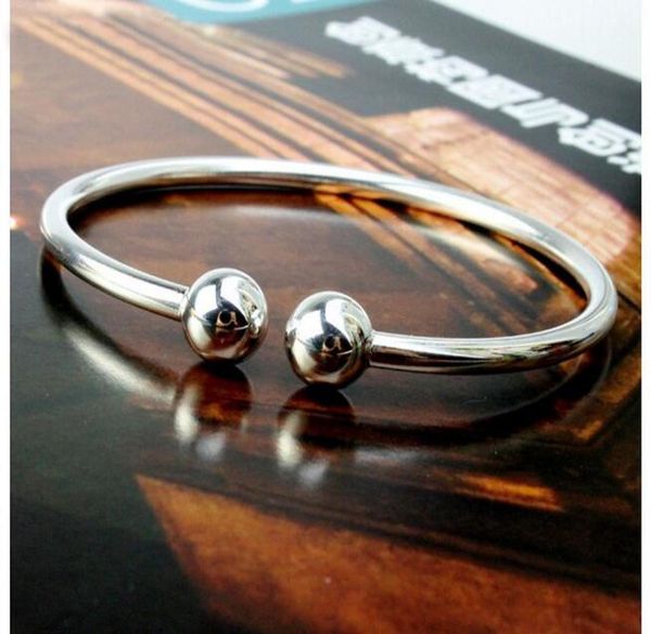 

925 sterling silver fill open women cuff bangle fit european beads charm bracelet 20pcs 3808359, Black