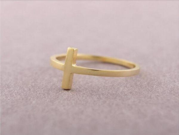 

whole 10 pcelot mix color fashion jewelry gold plated cross ring finger rings 2389804, Golden;silver
