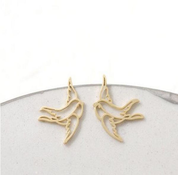 

fashion hollow swallow stud earrings whole 0123456782833839, Golden;silver