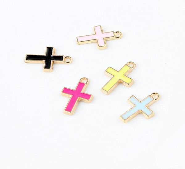 

6 colors enamel cross jesus pendants 10pcslot crucifix charms fashion jewelry diy accessories for bracelets necklace earrings mak6823470, Silver