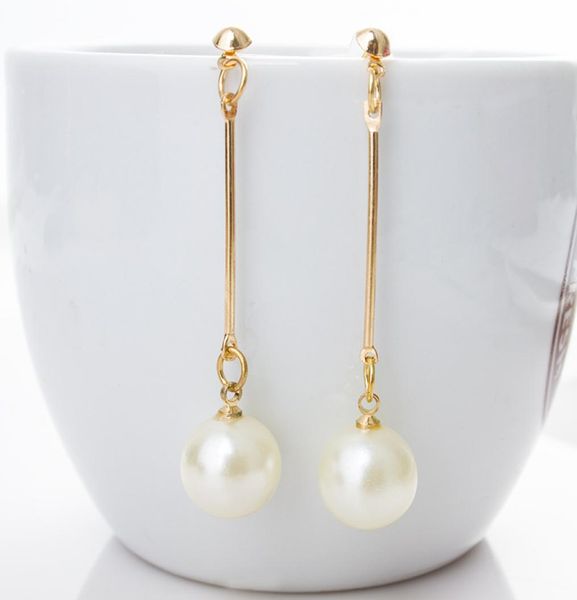 

women temperament long fringed pendant earrings ladies 925 needles gold alloy pearl jewelry earrings wedding party accessories ear2821645, Golden;silver
