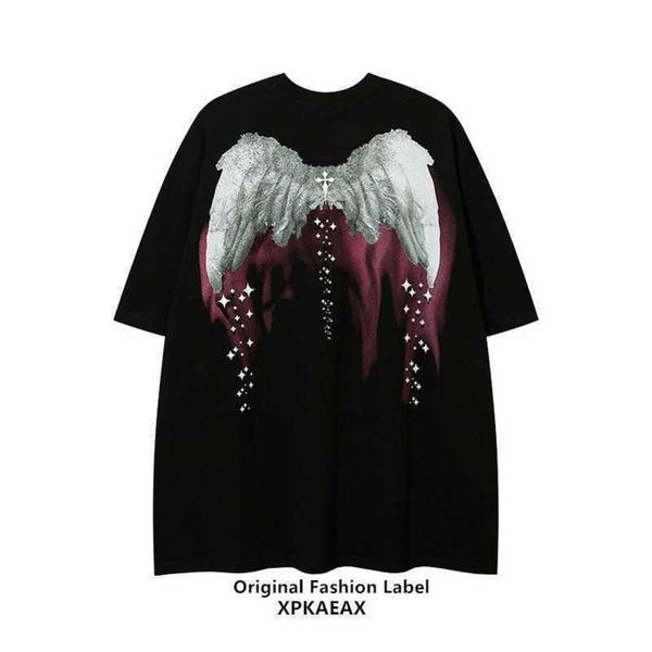 

stussys men's t-shirt fashion brand american high street dark black creative design print short sleeve hiphop men's and women&#039, White;black