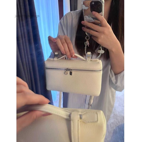 

loro * piana bag loro * women's bag lp19 rice box bag piana layer cowhide handbag fashion one shoulder crossbody makeup bag syo0