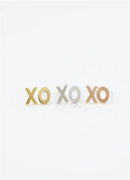 

fashion quotxoquot stud earrings18k gold platedsilver plated xo stud earrings for women whole 3942758, Golden;silver