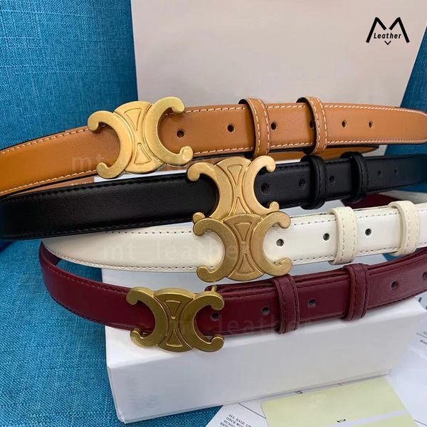 

designer belts fashion smooth buckle belt retro design thin waist belts for men womens width 2.5cm leather 4 color optional luxury belt whit, Black;brown