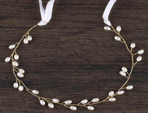 

vintage crystal pearl bridal headband with ribbon tiara bride headpiece hairs jewelry women wedding hair accessories4095200, Silver
