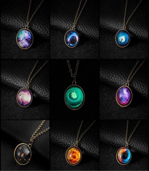

outer space jewelry nebula necklace galaxy universe pendant glass sphere ball necklaces4304036, Silver