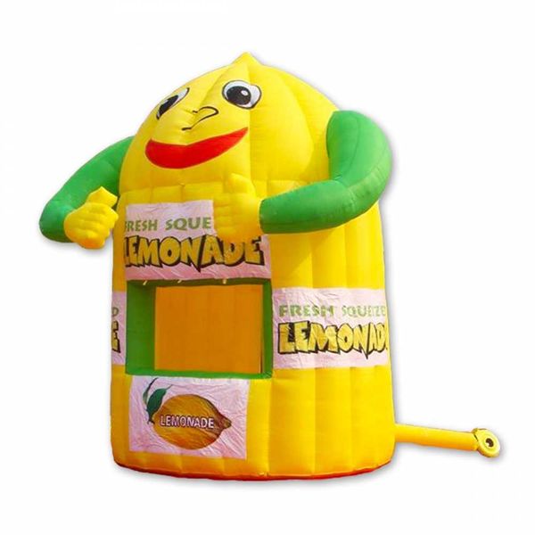 

smiling face inflatable lemonade booth kiosk for sale(banners and ce or ul certificated blower)