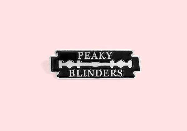 

razor blade design enamel pins peaky blinders brooches badges fashion lapel pins gift for friends whole3379391, Gray
