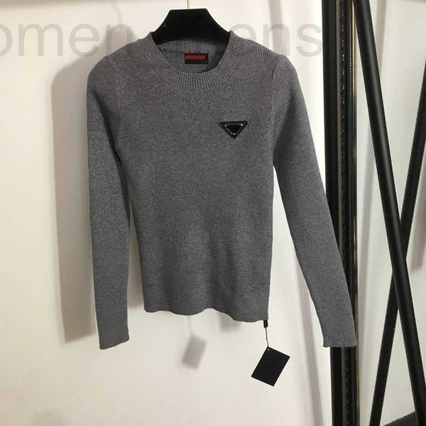 

women's t-shirt designer 4 colors long sleeve designer women knitted t shirt badge ladies winter sweaters wc4q, White