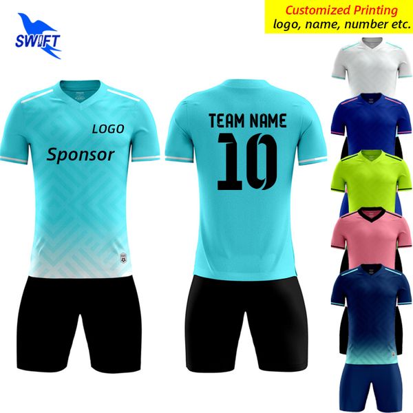 

men's tracksuits customize print kids boys football jerseys men women soccer uniforms shirtsshorts futsal team sports training tracksui, Gray
