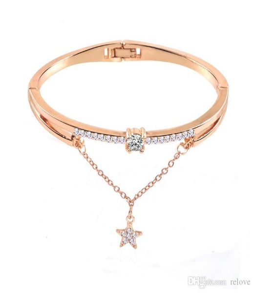 

gold silver retro charms bracelets with rhinestone wedding jewelry star charms accessories jewelry bangle7544144, Golden;silver