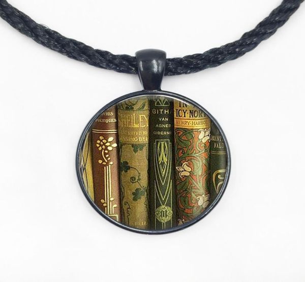 

vintage book spines pendant necklace book jewelry necklace gift for reader or writer2905158, Silver