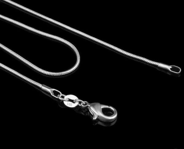 

925 sterling silver snake necklace fashion smooth link chain lobster clasp fit pendant 1mm 1624 inch christmas gift2236985