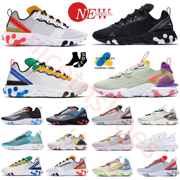

element 55 87 tennis shoes for men women white obsidian black pure platinum thunder grey royal tint blue team red volt designer breathable s