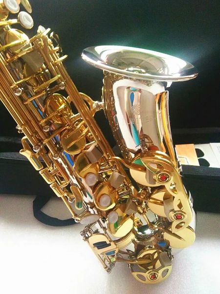 

jupiter new alto saxophone brass nickel plated body gold lacquer key e-flat music instruments sax reed with mouthpiece case