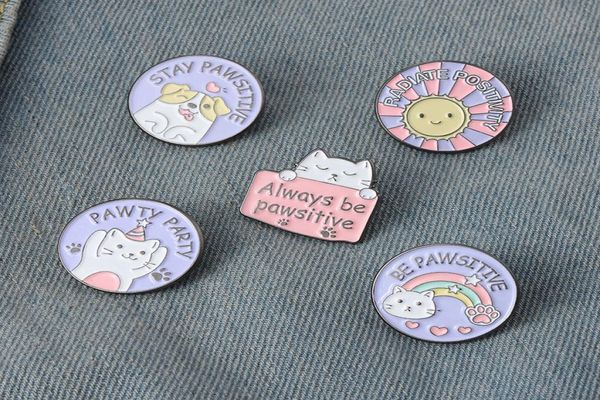 

enamel round cat purple color brooches pin for women fashion dress coat shirt demin metal funny brooch pins badges promotion gift 3918352, Gray