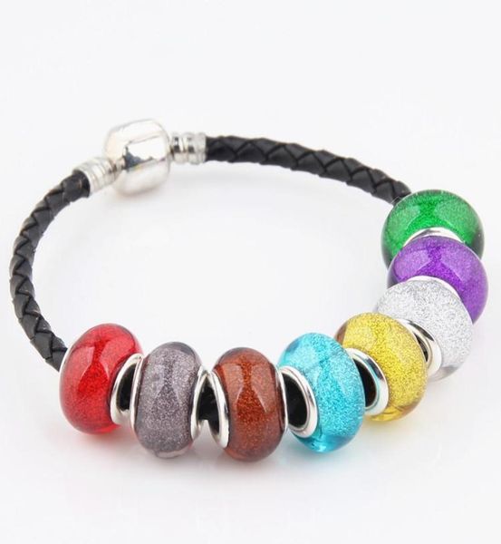 

bling glass bead charms for bracelets enamel pendants fashion9261549, Black