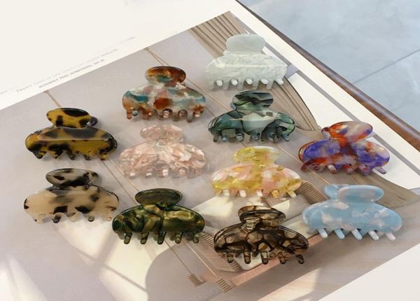 

acrylic hair clip clamps women acetate geometric hairpin mini hair claws tortoiseshell marble textured barrettes hair accessories9381173, Slivery;golden