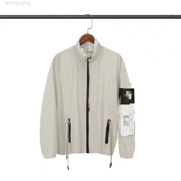 

men's jackets 23ss spring compass badge sleeve patched women men pocket coat streetwear turn down collars windbreaker wash shirtmpbc4tx, Black;brown