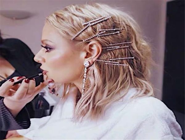

fashion silver flash diamond hair clips for women hairpin barrettes clip hairpin hair accessories 2020 whole5953597, Golden;silver