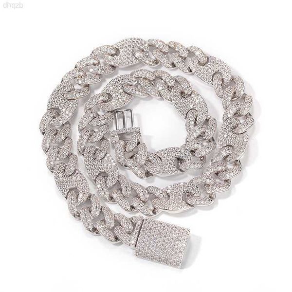 

fashion hiphop jewelry 15mm wide iced out vvs d color moissanite with gra certificate cuban chain mens necklace, Silver