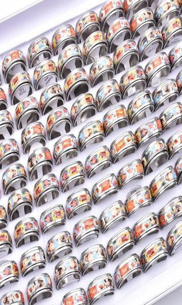 

portrait of jesus christ stainless steel spinner prayer ring for men women jewelry2391992, Golden;silver