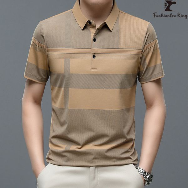 

men's polos summer short sleeve polo shirt fashion loose printed tee 230707, White;black