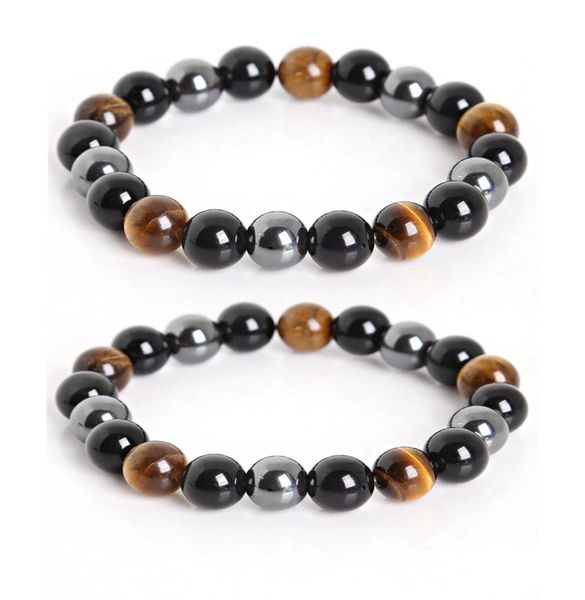 

black onyx with tiger eye stone beads men hematite jewelry healing bracelet 3 types natural stone energy balance bracelet n1315742529