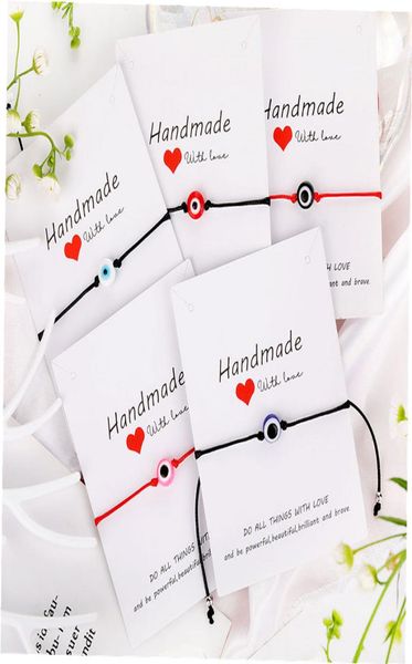 

1pc evil turkish lucky blue eye chain bracelets for women handmade red braided rope charm bracelet female jewelry adjustable2222488, Black