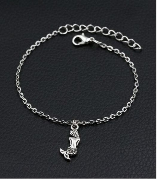 

new mermaid charms bracelet antique silver diy handmade link chain bracelet for women9730262, Golden;silver