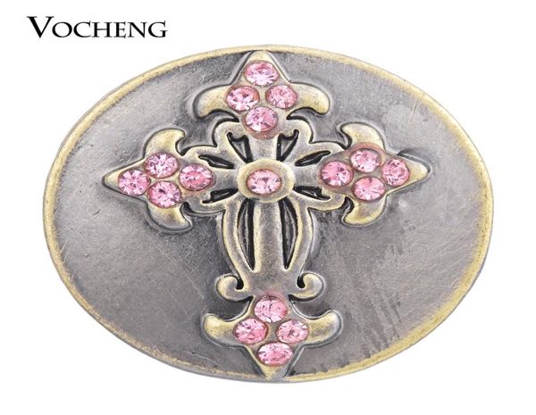 

vocheng noosa snap jewelry 18mm white pink cross metal bronze button vn13734369263
