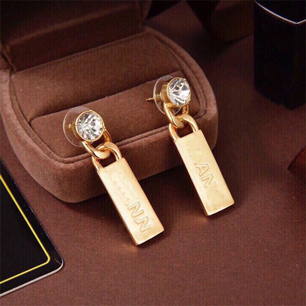 

women's brand stud letter ccity designer earrings gold earring luxury jewelry woman accessories 76723, Golden;silver