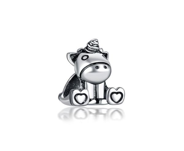 

start 50pcs cute unicorn alloy charm bead loose big hole fashion women jewelry stunning european style for diy bracelet necklace8621136, Bronze;silver
