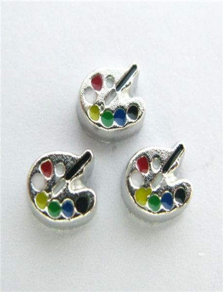 

new design fc755 floating locket charms 10pcs artist039s palette for floating living locket as gift wholes 1206758, Blue;slivery