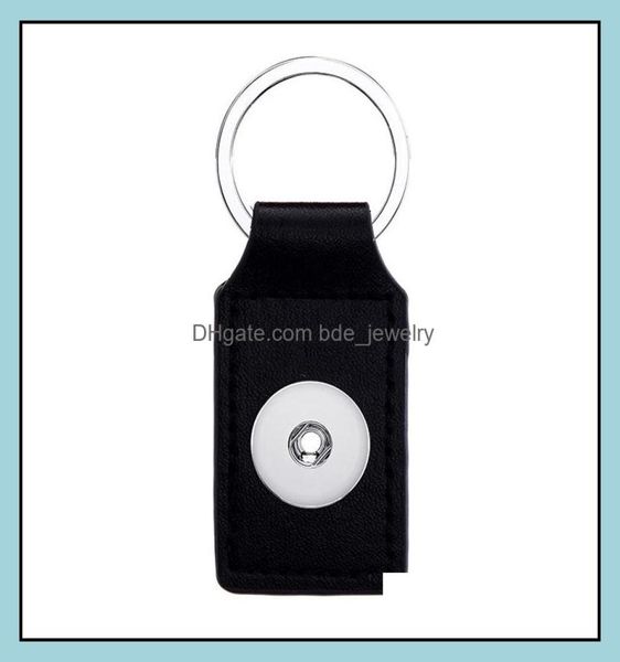 

key rings jewelry square leather keychain 18mm snap buttons chain fit 20mm snaps keyring drop delivery 2021 79pvw8080784, Slivery;golden