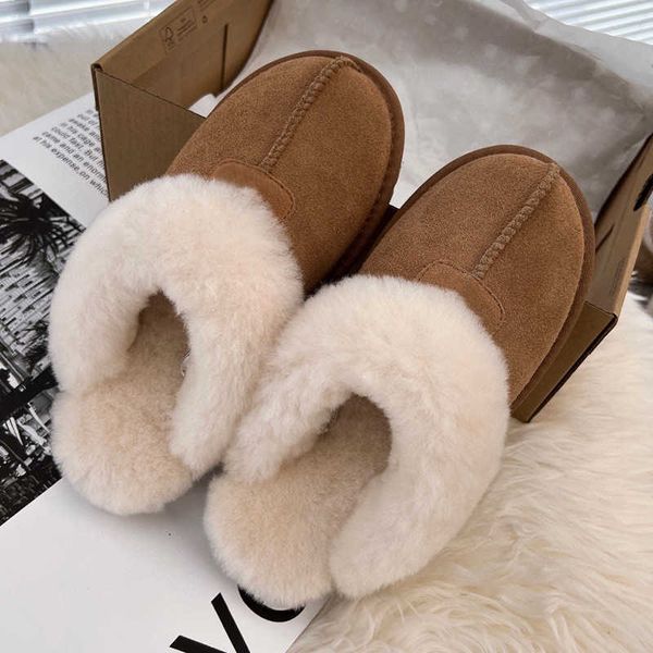 

ug tasman slippers chestnut fur slides sheepskin shearling tazz mules women men ultra mini platform boot slip-on shoes suede upper comfort f, Black