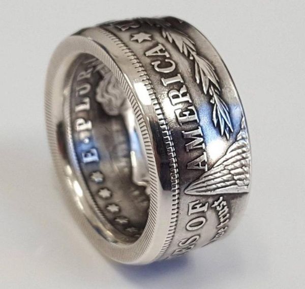 

yutong morgan silver dollar coin ring 039heads039 plated handmade women men vintage punk personality rings fashion jewelry2686789
