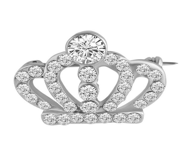 

whole new christmas pins fashion crystal crown pins small collar men 039s suit brooches jewelry 8103104, Gray