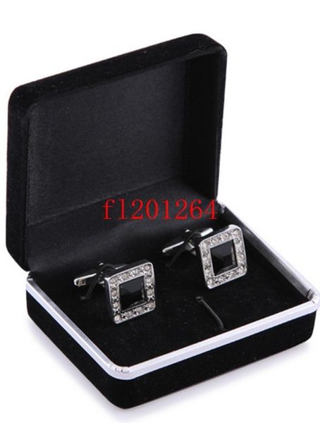 

100pcslot whole promotion black velvet cufflink box gift jewelry box for cufflinks1358849, Black;white