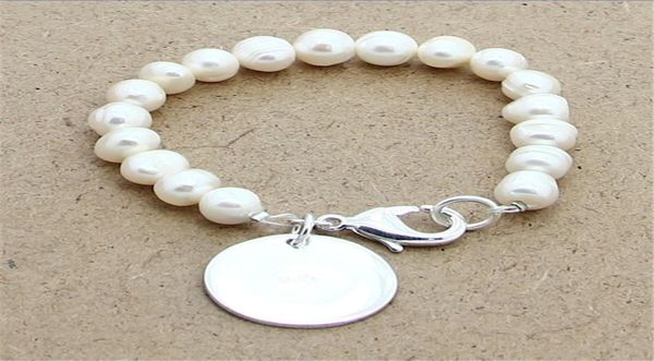 

new 925 sterling silver bracelet natural freshwater pearl with heart brand bracelet for woman charm jewelry wedding gift1691141, Black