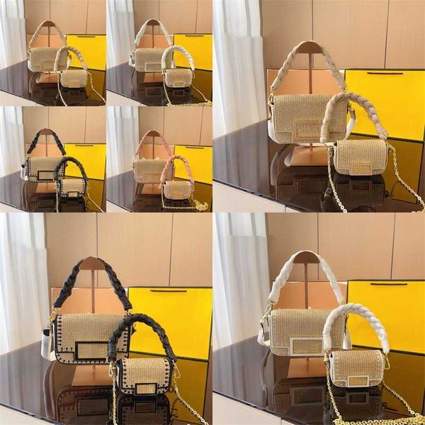 

lady evening bags straw bag designer bags women beach totes luxurys handbag chain weaving handbags solid color classic purse 230420