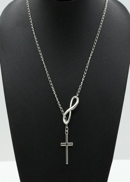 

infinity cross pendant necklaces wedding party event 925 silver plated chain elegant jewelry for women ladies in bulk6852084