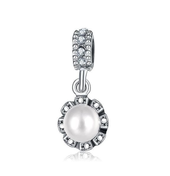 

fits bracelets 20pcs pearl crystal dangle pendant silver charms fits charms bracelet beads for jewelry making 925 sterling silver charms4367, Black